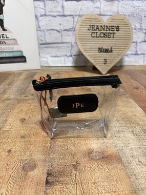 Jon Hart Airport Chico Clear Toiletry Bag “JPE” Monogrammed Black